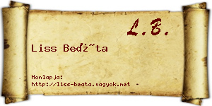 Liss Beáta névjegykártya
